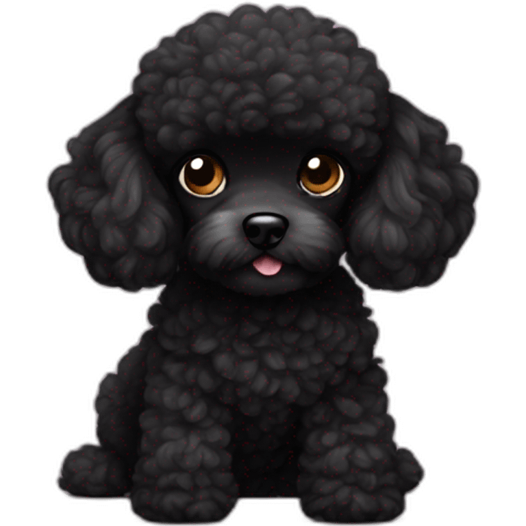 tiny black poodle emoji