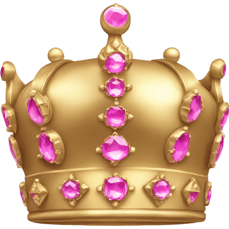 A gold crown with pink jewels emoji