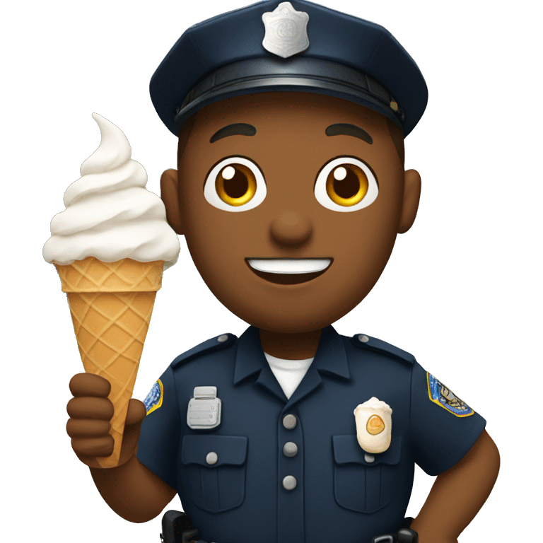 police officer holding an ice cream cone emoji