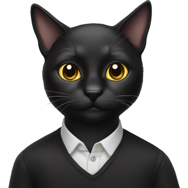 Realistic Black cat  emoji