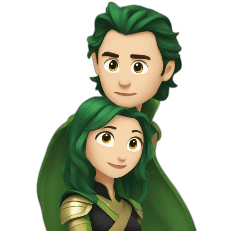 Loki with Sylvie in love emoji