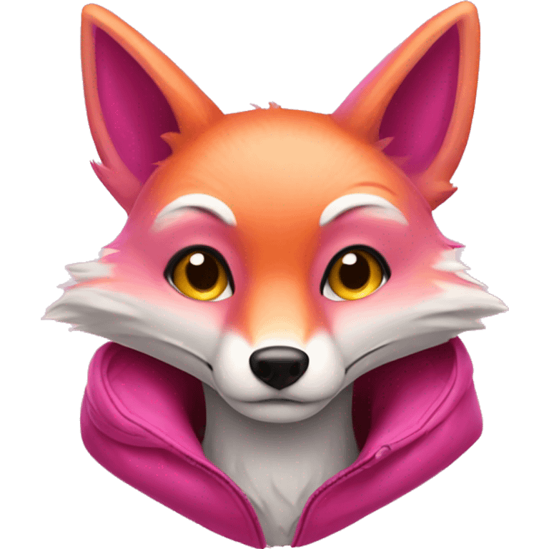 an anthropomorphic pink fox emoji