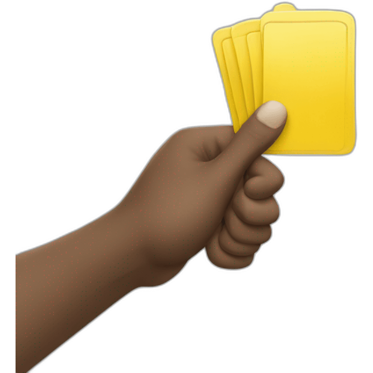 two-fingers-holding-yellow-card-like-referee emoji