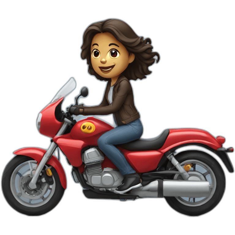 Menina na moto emoji