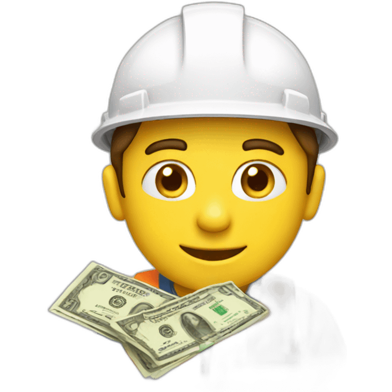 Builder with money emoji