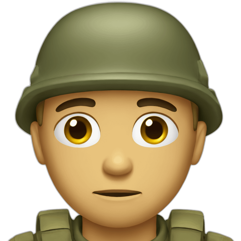 sad soldier emoji