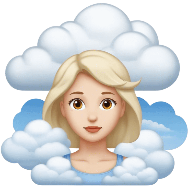 Woman’s shoulders clouds for head emoji