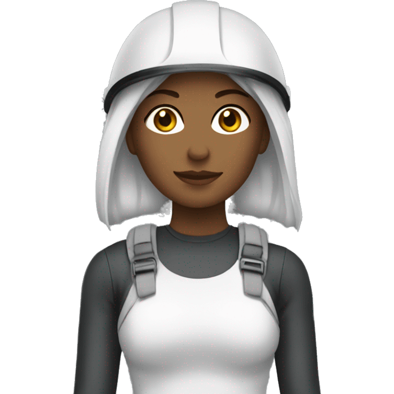 Mulher Loira capacete branco emoji