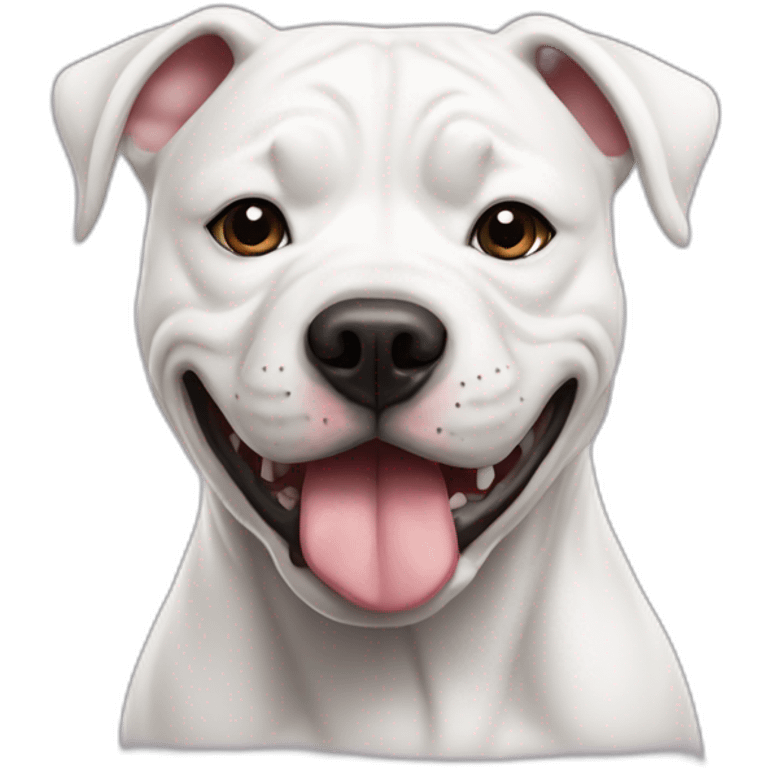 White staffordshire bull terrier crying emoji