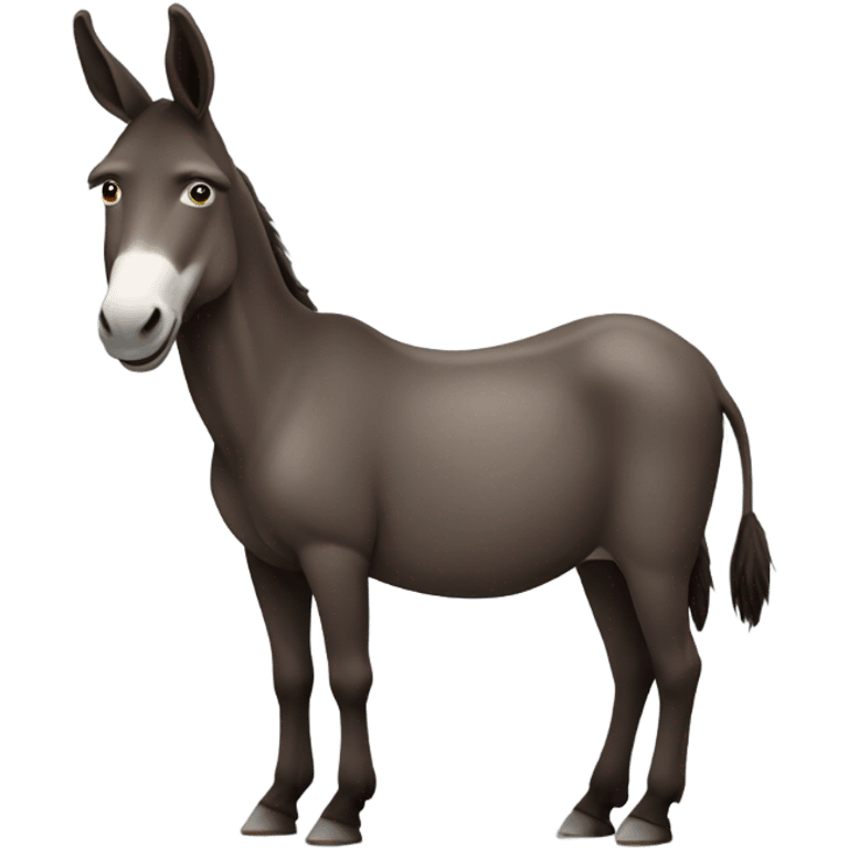 2 Donkeys standing side by side dark brown full body emoji