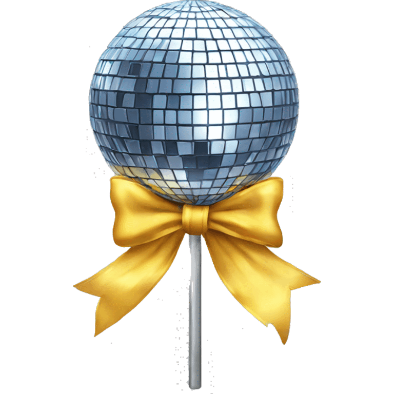 A disco ball with a bow on top emoji