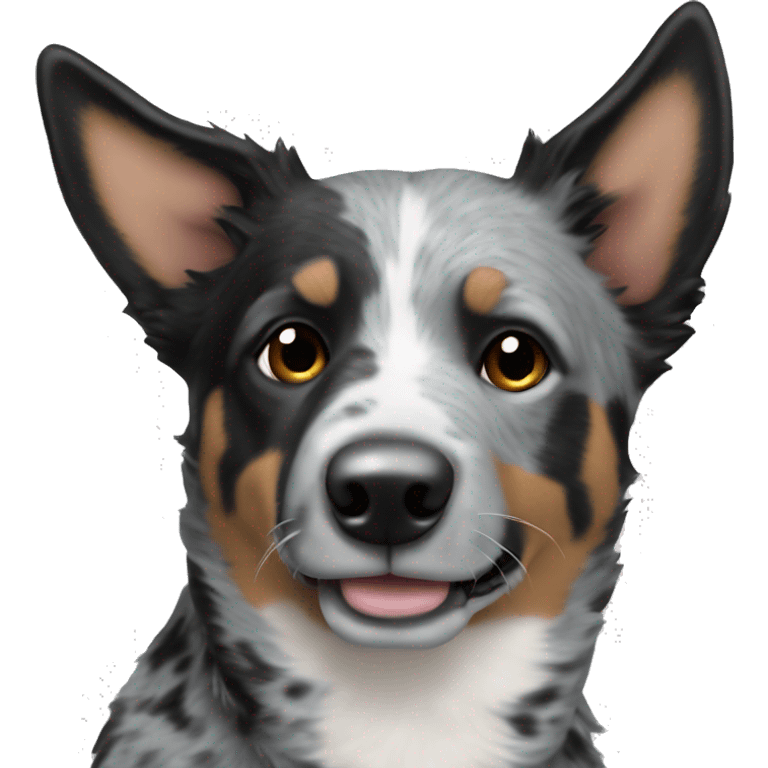 Blue Heeler with mostly black and white fur emoji