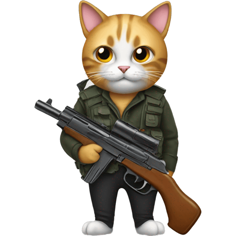 Cat with gun emoji