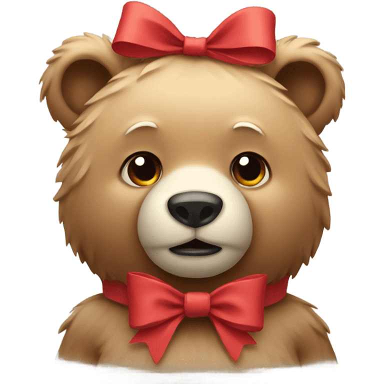 bear with a bow emoji