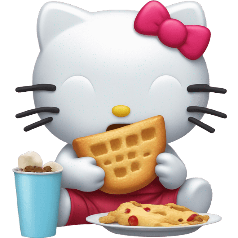 Hello kitty eating food emoji