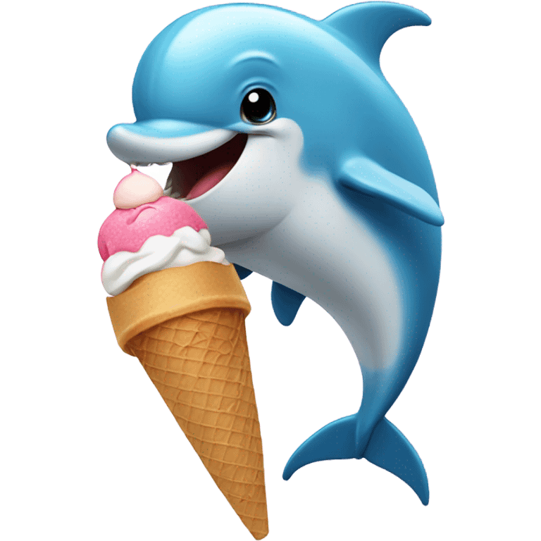 Dolphin eating ice cream emoji