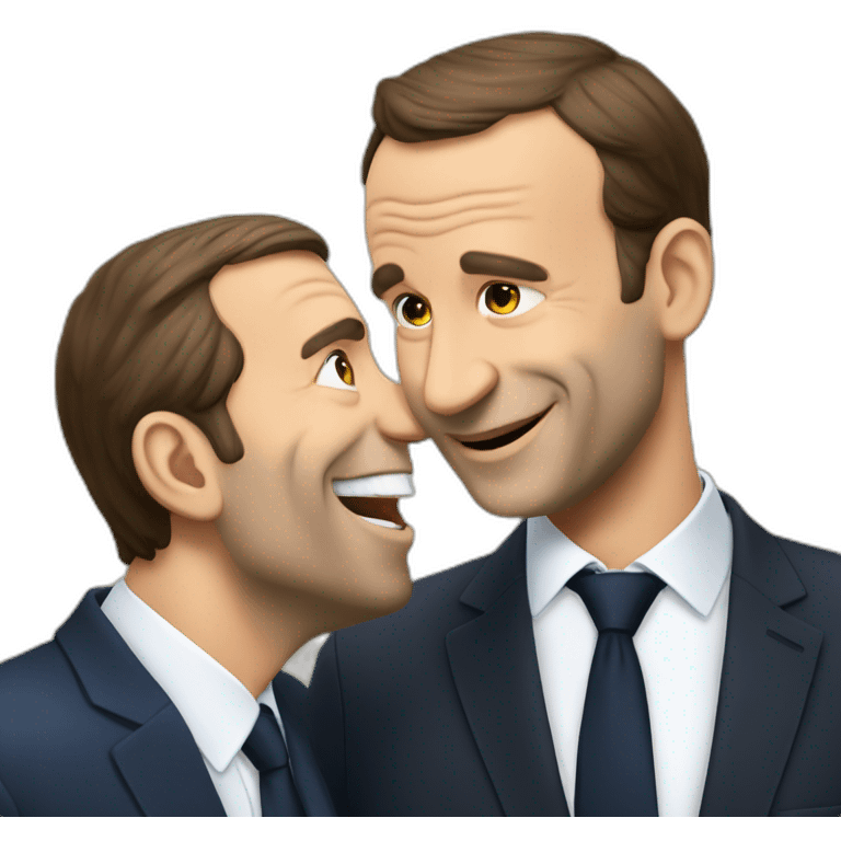 Macron qui fait un bisou à sa prof emoji