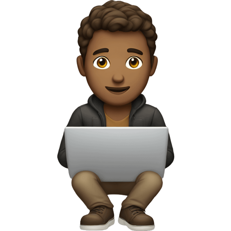 Brown hair man with laptop  emoji