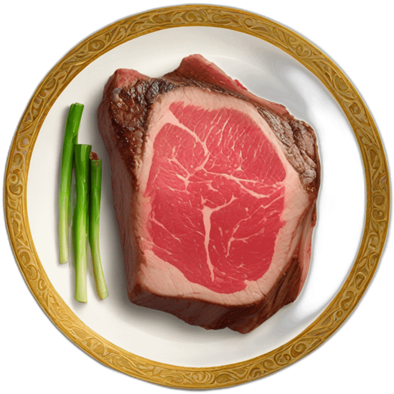 The best Wagyu steak on a fancy plate  emoji