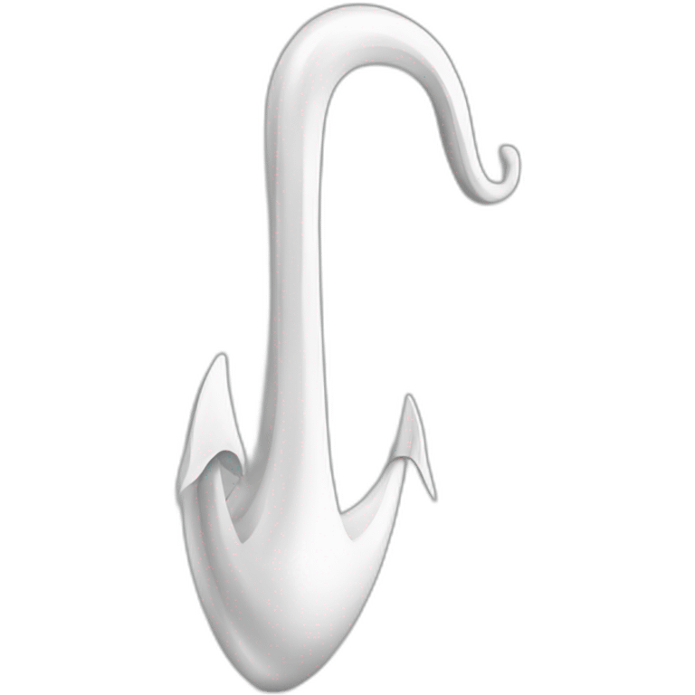 Hook with long roop white vector emoji