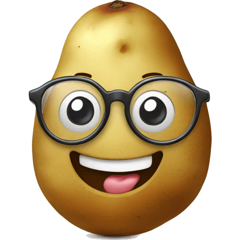 happy potato eith eyeglasses emoji