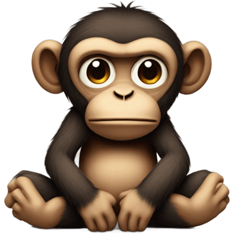 a sad monkey wth crossed arms around belly emoji