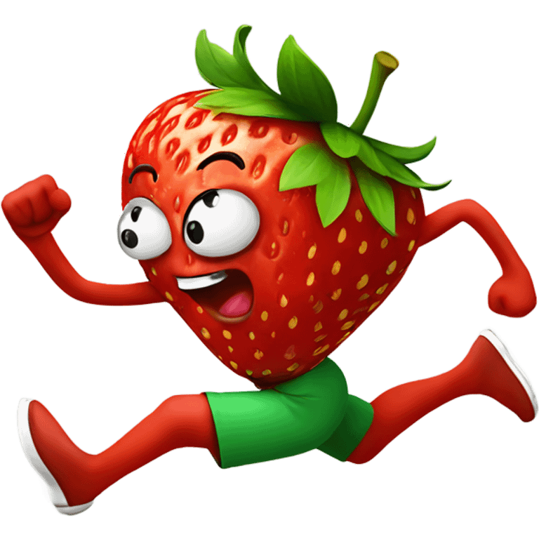 fit strawberry sprinting fast emoji