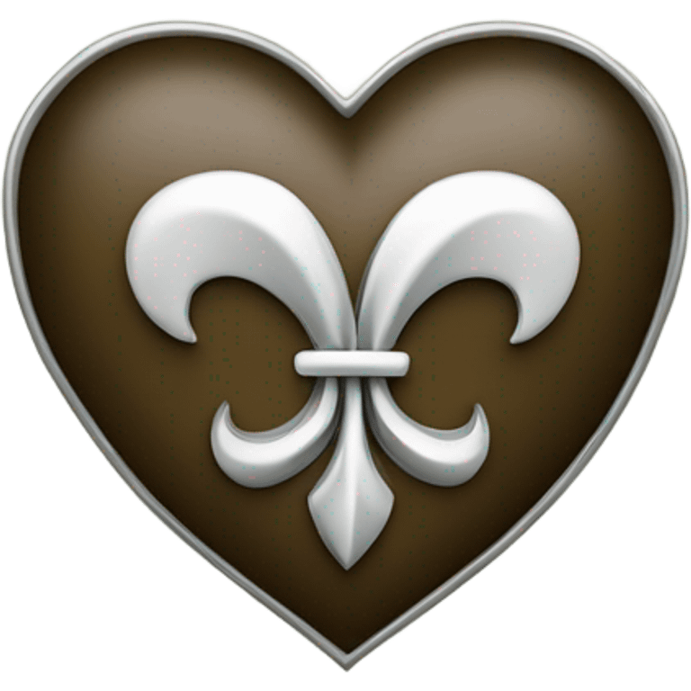 Fleur de lis inside of a heart with Bob wire around it emoji