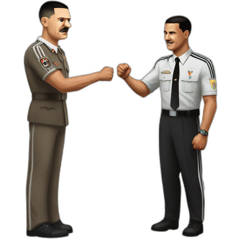 Hitler with ronaldo playing rock paper scissors emoji