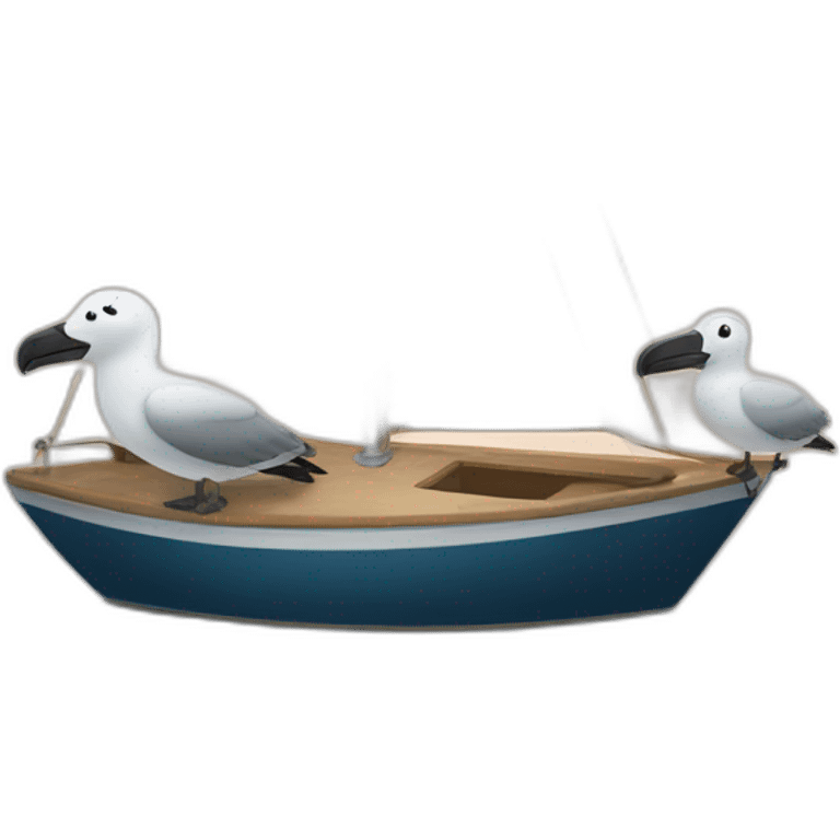 Two small albatross on sailboat emoji