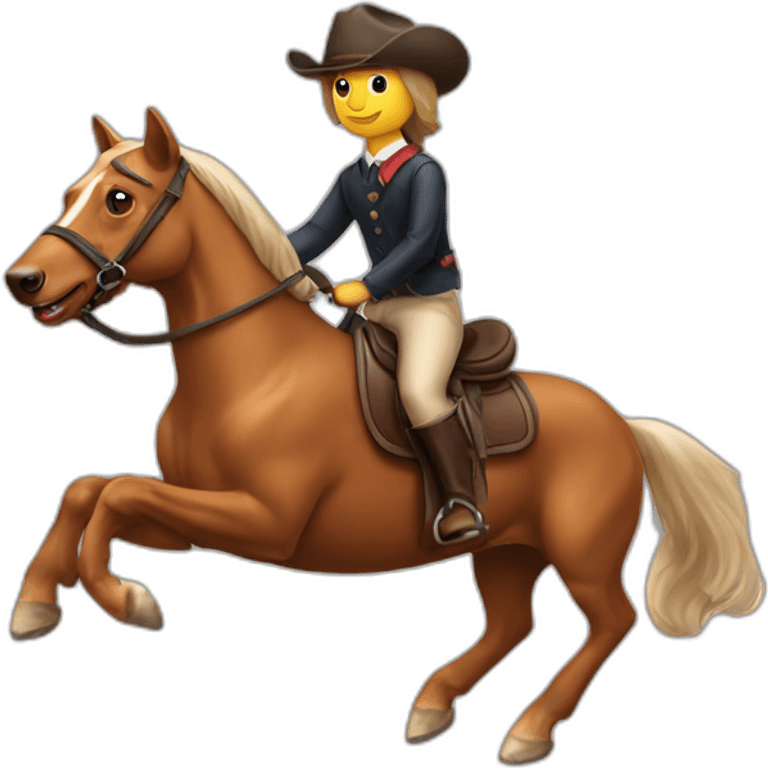 a dachshund riding a horse emoji