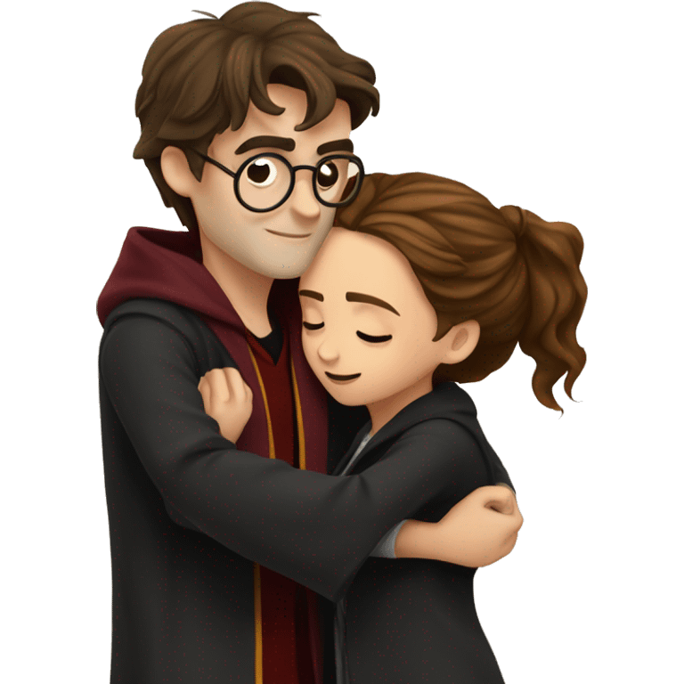 harry potter and hermione granger hugging emoji