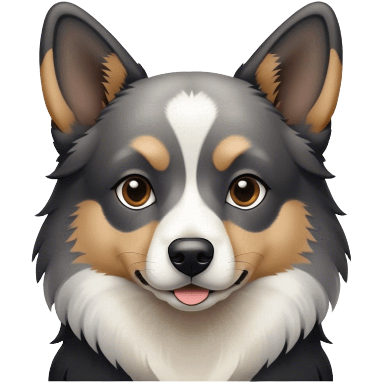 Dog shepdog grey white and black  emoji