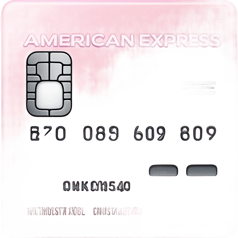 light pink "American express" credit card, glossy finish emoji