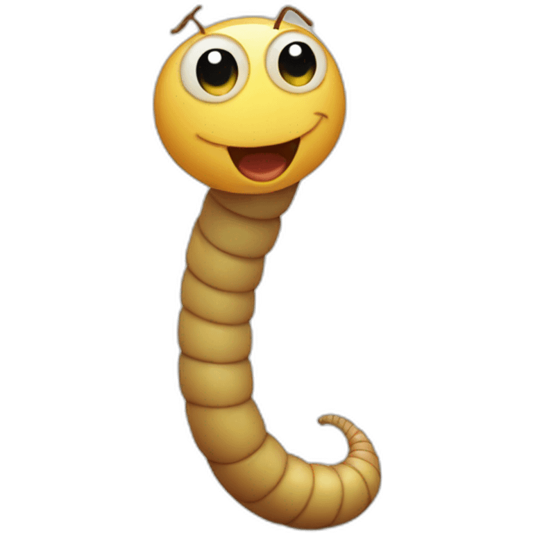 a cute worm standing up emoji