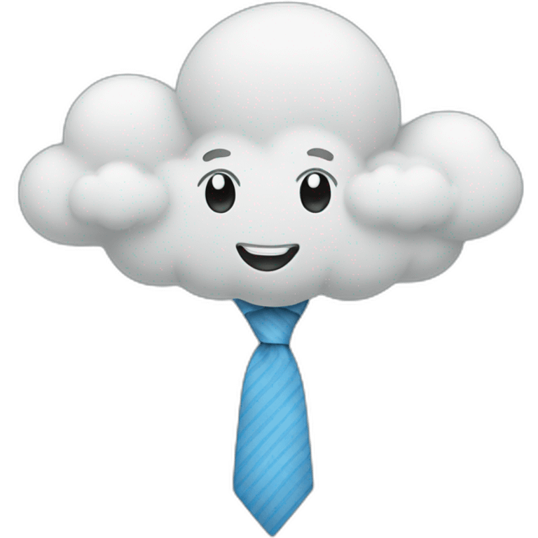 cheerful cloud in a tie emoji