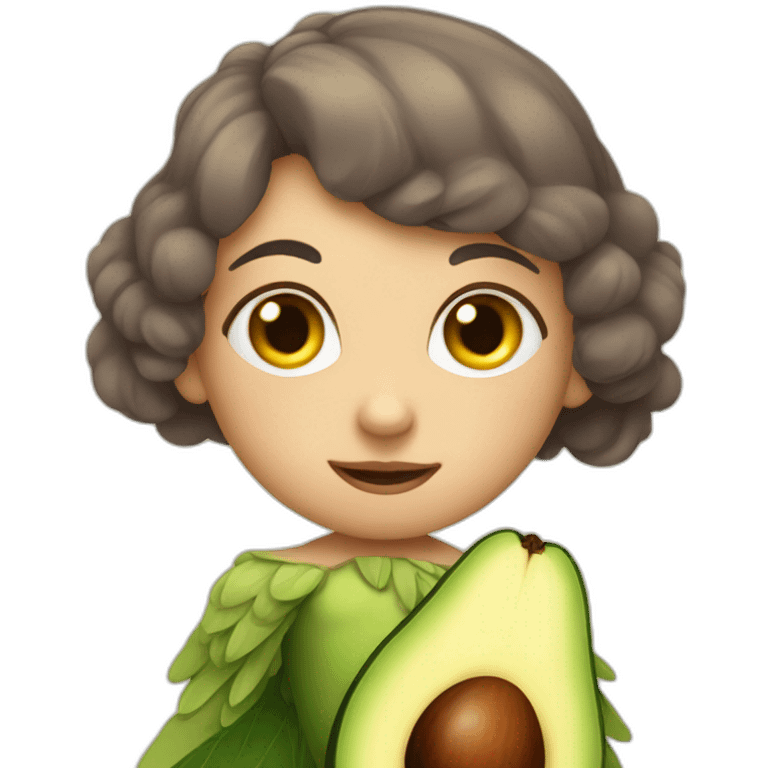 Cute avocado fairy with dull eyes emoji