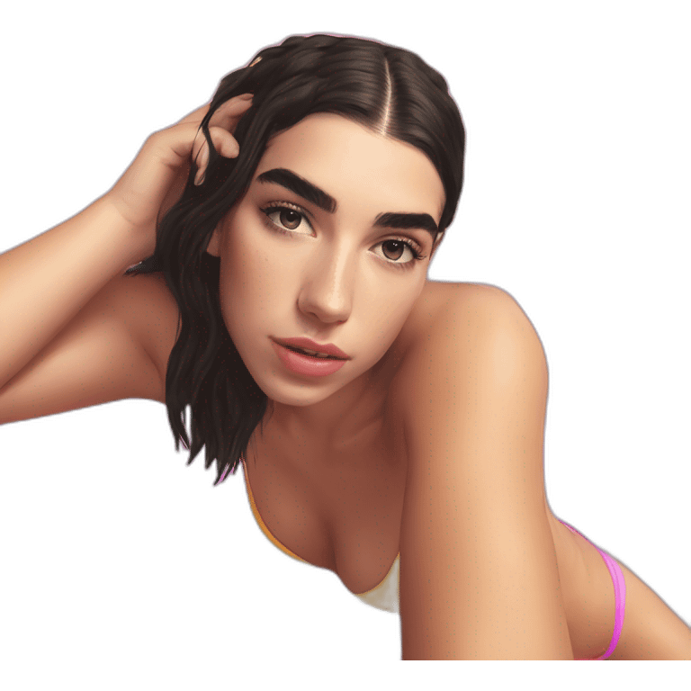 Dua lipa pool boo no swimsuit emoji