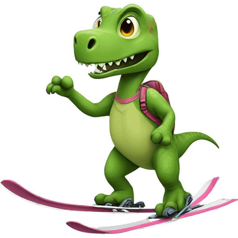 Dinosaur skiing  emoji