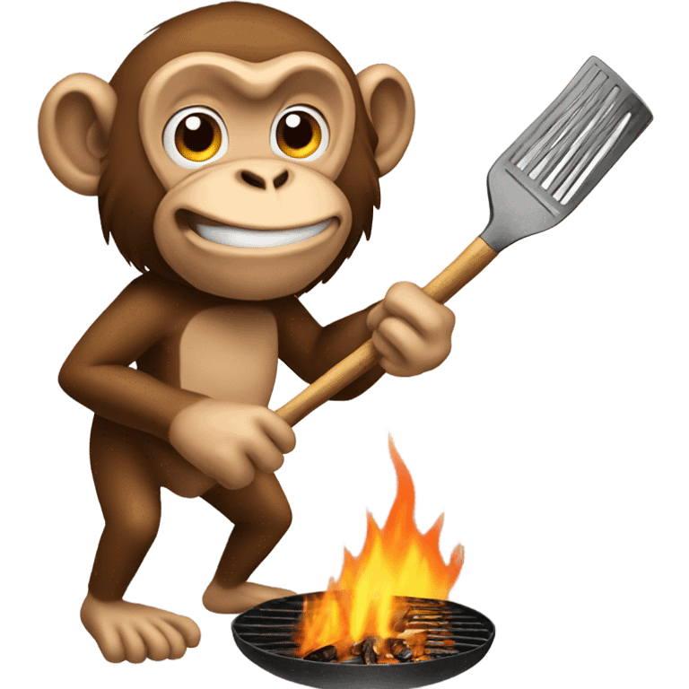 A monkey grilling  emoji