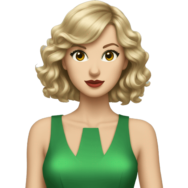 Taylor swift in green dress emoji