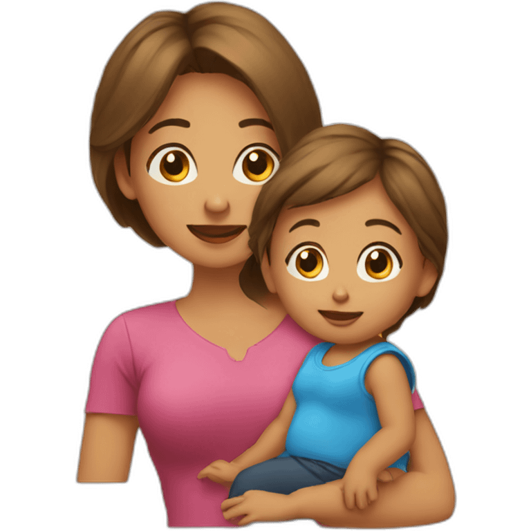 Mom and daughter toddler emoji