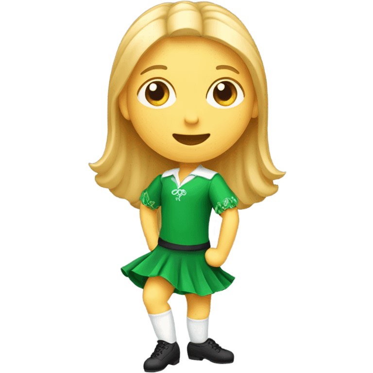 Irish dancer bowling, in a standing, slightly bent over stance emoji