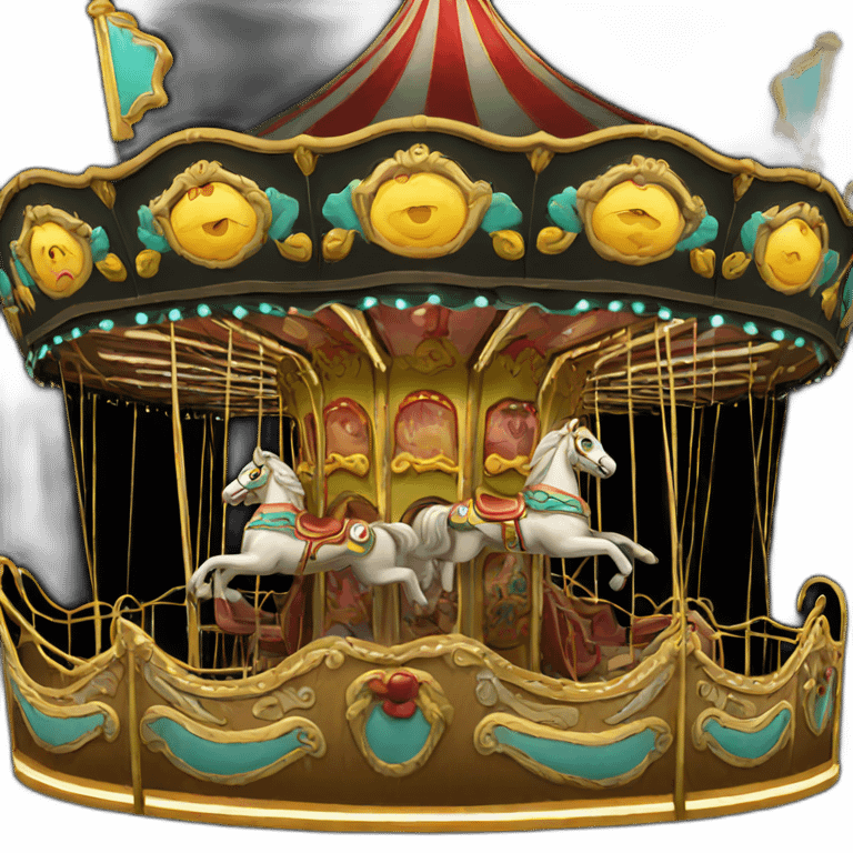 amusement carousel with black background emoji