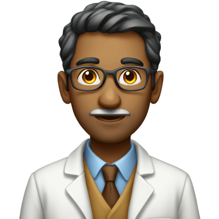 Skinny Indian man scientist emoji