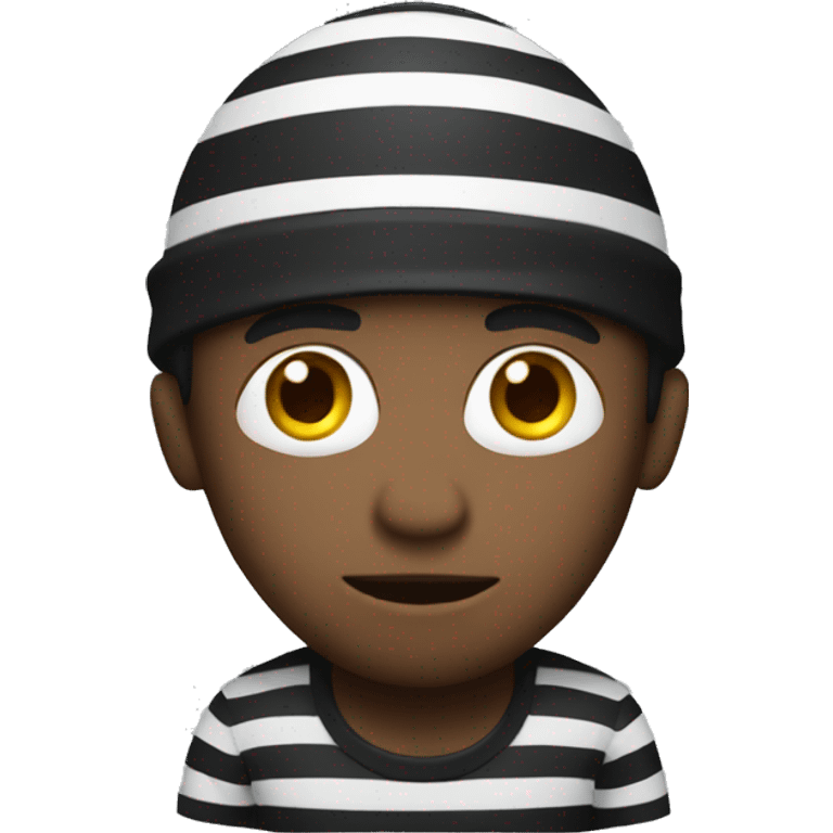 robber wearing stripes emoji