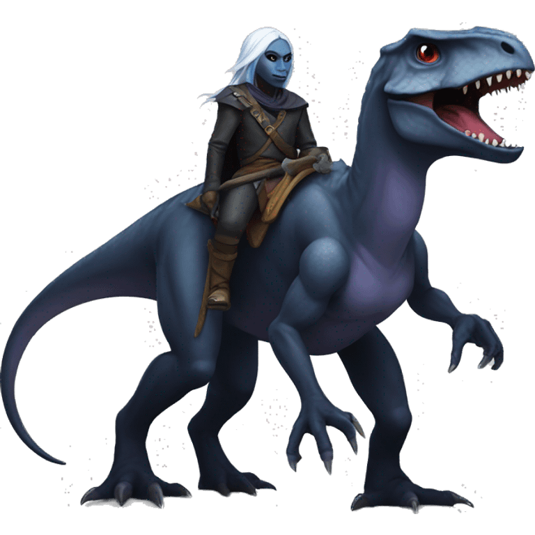 Drow on a dinosaur  emoji