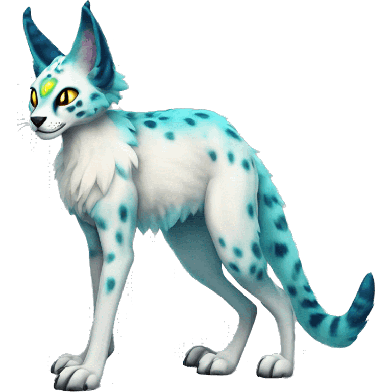 Epic Edgy Colorful ethereal eldritch Sergal-Serval-Vernid full body emoji