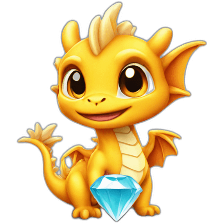 dragon cute diamond emoji