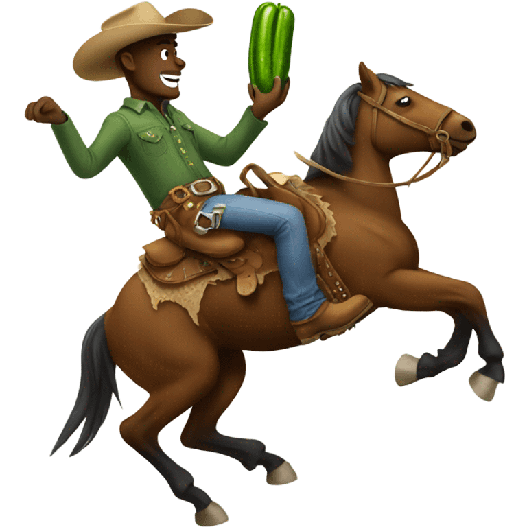 Cowboy riding a pickle  emoji